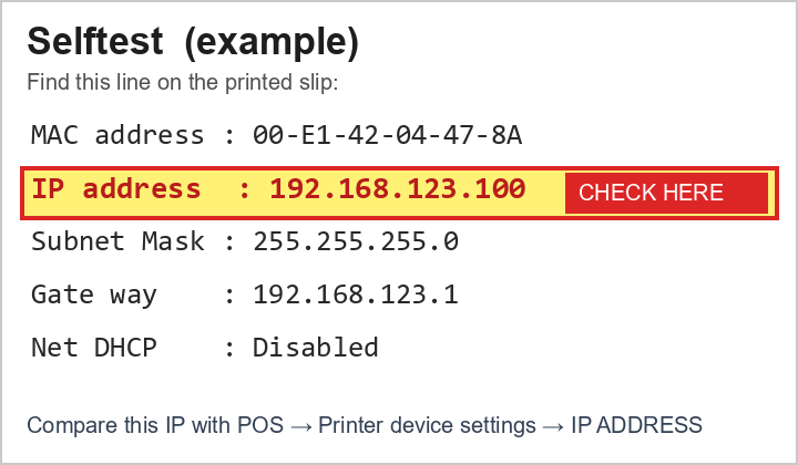 Self Test IP Address